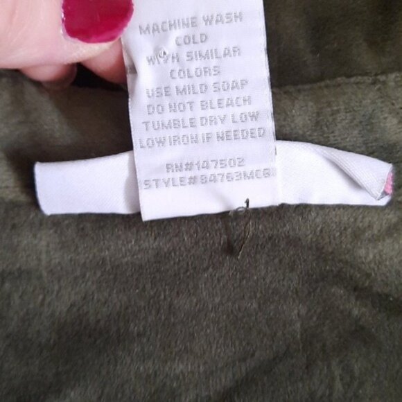 Curvy Girl By Ashley Stewart Olive Green Crushed Velvet Hilo Shirt Dress Size 3X - Picture 5 of 8